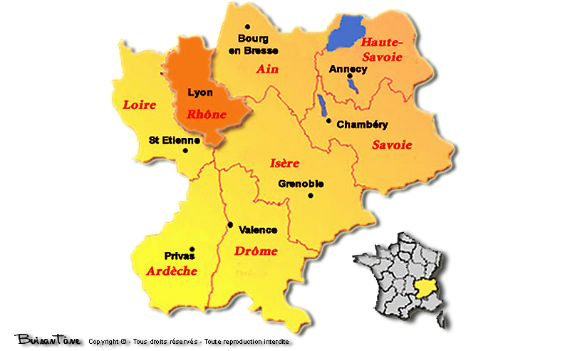 Où est le Rhône sur la carte de France?